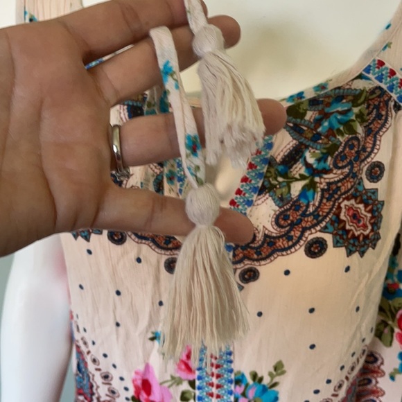 BILA BOHO GYPSY FLORAL TASSEL JESSICA TANK TOP MED - Picture 4 of 9